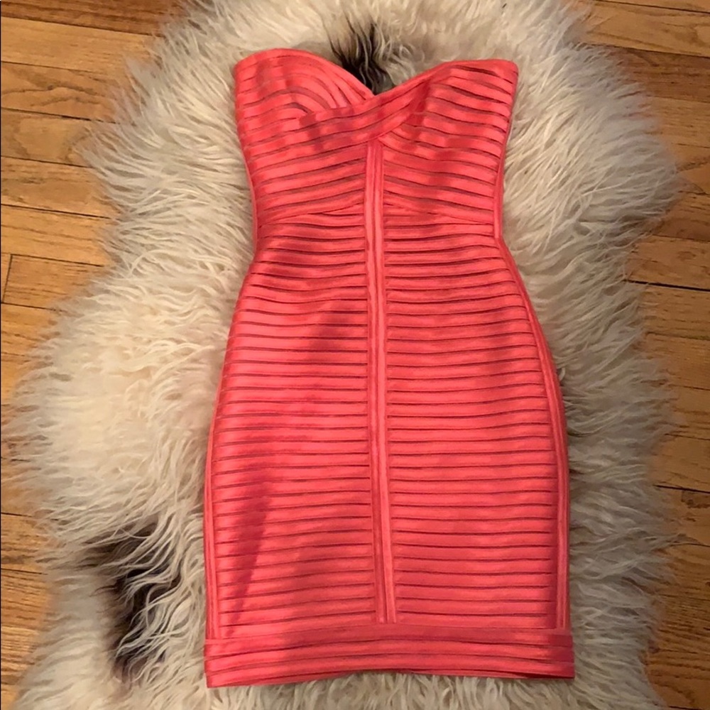 BCBG coral dress